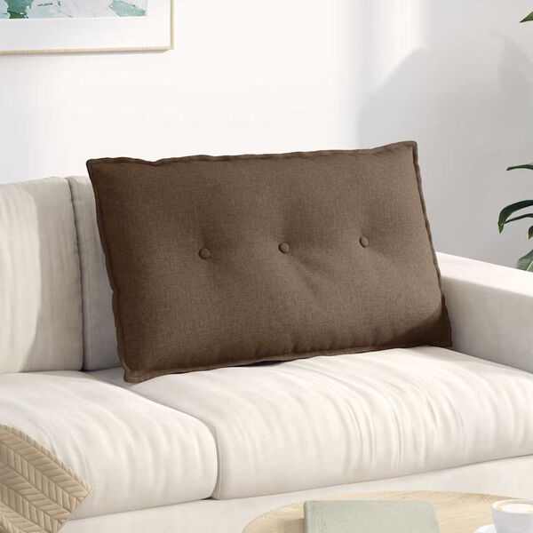 vidaXL Back Pillow Brown 80 x 19 x 50 cm Fabric