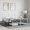 vidaXL Metal Bed Frame without Mattress with Footboard White 140x200cm