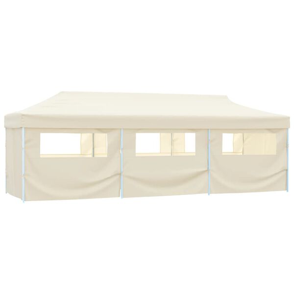 vidaXL Folding Pop-up Party Tent with 8 Sidewalls 870x291x315 cm Cream