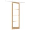 vidaXL Sliding Door Natural 78 x 232 cm Solid Pine Wood and Glass