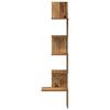 vidaXL Wall Corner Shelf Old Wood 32x32x127,5 cm Engineered Wood