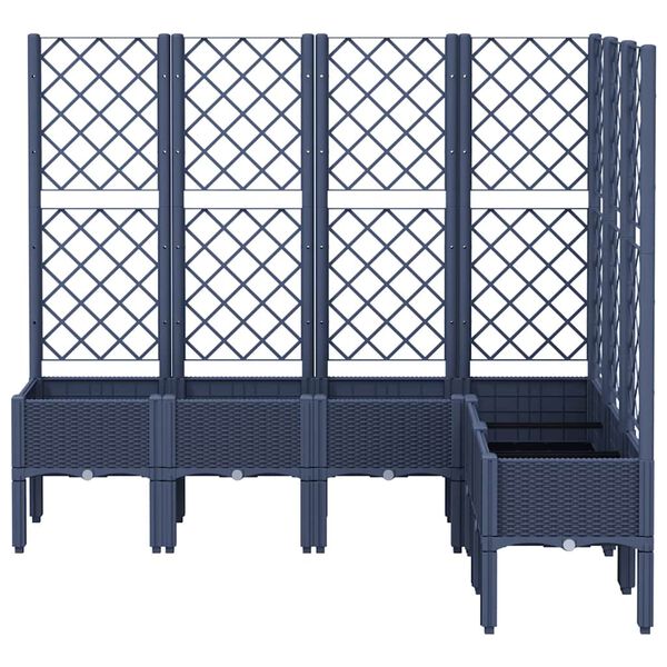 vidaXL Garden Planter with Trellis Blue Grey 160x120x142 cm PP