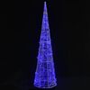 vidaXL Acrylic Decorative Pyramid LED Light Cone Blue 90 cm