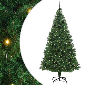 vidaXL Artificial Christmas Tree with 300 LEDs with Stand Green 240 cm
