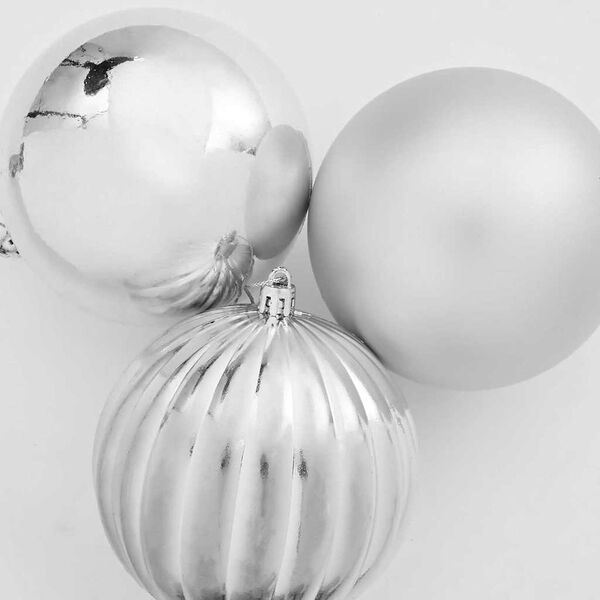 vidaXL Christmas Bauble Set 4 pcs Silver Plastic