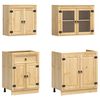 vidaXL Cabinet with Shelf SKI 4 pcs Honey Brown Solid Pine Wood