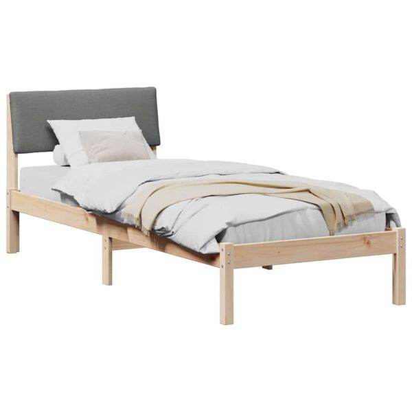 vidaXL Bed frame Brown and dark grey 80 x 200 cm Solid pine wood