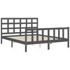 vidaXL Bed Frame without Mattress Grey King Size Solid Wood Pine