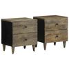 vidaXL Bedside Cabinets 2 pcs Light Grey 40x33x46 cm Solid Wood Mango