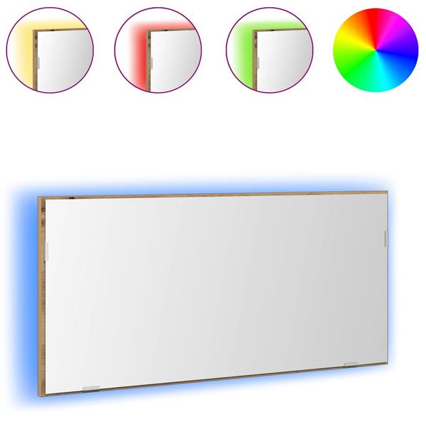 vidaXL Mirror Artisan oak 80 x 37 cm Glass and Engineered Wood