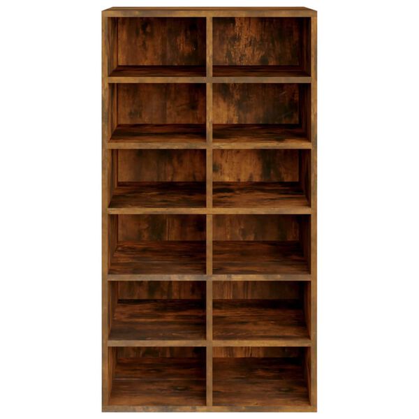 vidaXL Shoe Rack Smoked Oak 54x34x100.5 cm Engineered Wood