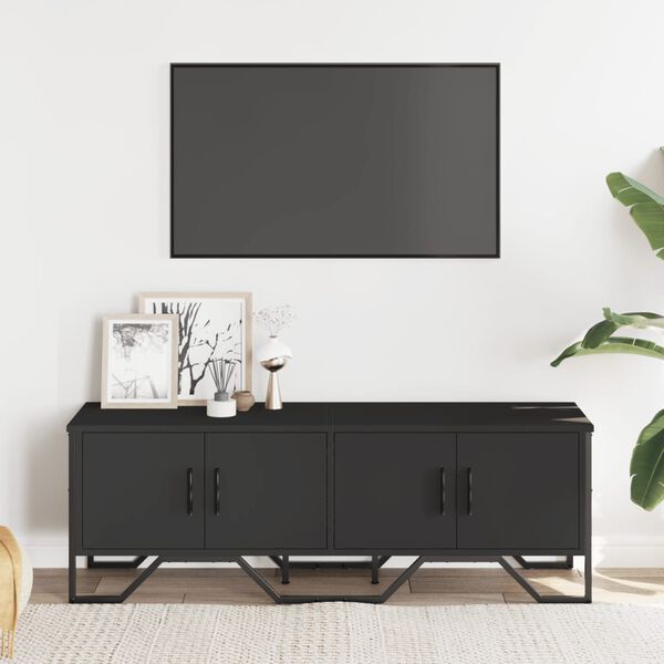 vidaXL TV Cabinet Black 122x34x41 cm Engineered Wood