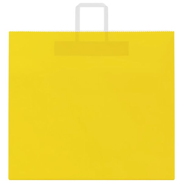 vidaXL Paper Bags 250 pcs with Handles Yellow 54x15x49 cm