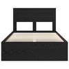 vidaXL Bed Frame with Headboard Black 120 x 200 cm Solid Pine Wood