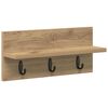 vidaXL Wall-Mounted Coat Rack Artisan Oak 40 x 10.5 x 18 cm