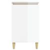 vidaXL Bedside Cabinet High Gloss White 40x35x70 cm Engineered Wood