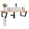 vidaXL Basin Shelf Wall Mounted Steel and Solid Wood Beech