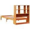 vidaXL Bookcase Bed without Mattress Wax Brown 90x200cm Solid Wood Pine