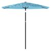 vidaXL Garden Parasol with Steel Pole Blue 268x268x226 cm