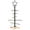 vidaXL Metal Christmas Tree KUOPIO 60 cm Warm White Steel Black
