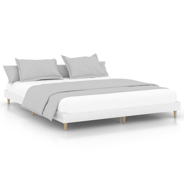 vidaXL Bed Frame without Mattress High Gloss White 200x200 cm