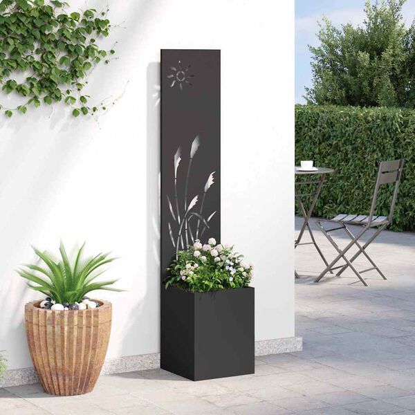 vidaXL Garden Privacy Screen Black 32 x 140 cm Cold-rolled steel