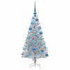 vidaXL Christmas Tree with 150 LEDs with Stand Silver 120 cm PET