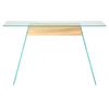 vidaXL Console Table MDF and Glass 120x30x76 cm Oak Colour