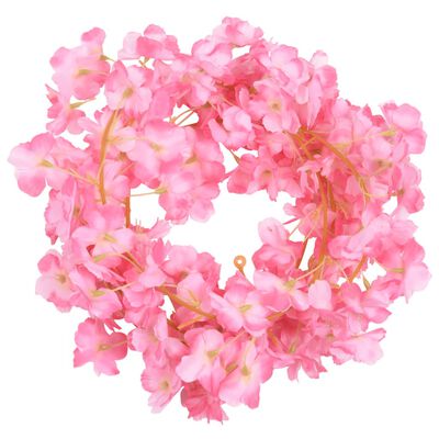 vidaXL Artificial Flower Garlands 6 pcs Dark Pink 180 cm