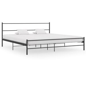 vidaXL Bed Frame | Black | Metal | Super King | Bed Frame | Rectangular