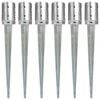 vidaXL Ground Spikes 6 pcs Silver 10x76 cm Galvanised Steel