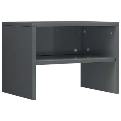 vidaXL Bedside Cabinets 2 pcs High Gloss Grey 40x30x30 cm Engineered Wood