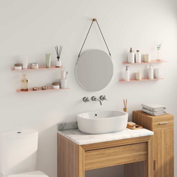 vidaXL Floating Shelf Wall-mounted 4 pcs Pink 60 x 9 x 2.5 cm Steel