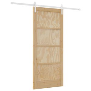 vidaXL Sliding Door 86 x 198.5 cm Solid Pine Wood Natural and White