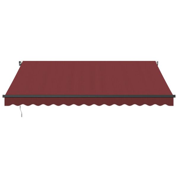 vidaXL Manual Retractable Awning with LEDs Burgundy 400x300 cm