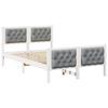 vidaXL Bed Frame Light Grey 120 x 190 cm Solid Pine Wood