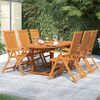 vidaXL 7 Piece Garden Dining Set Solid Wood Acacia 120-170 cm