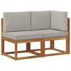 vidaXL Outdoor Middle and Corner Sofa 2 Piece Natural and Light Grey