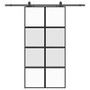 vidaXL Sliding Door with Hardware Set Black 102,5x205 cm Tempered Glass