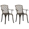 vidaXL 3 Piece Bistro Set Cast Aluminium Bronze