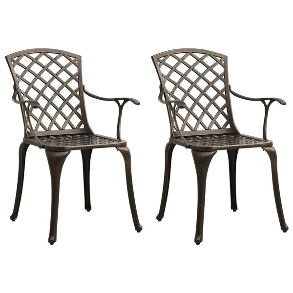 vidaXL 3 Piece Bistro Set Cast Aluminium Bronze