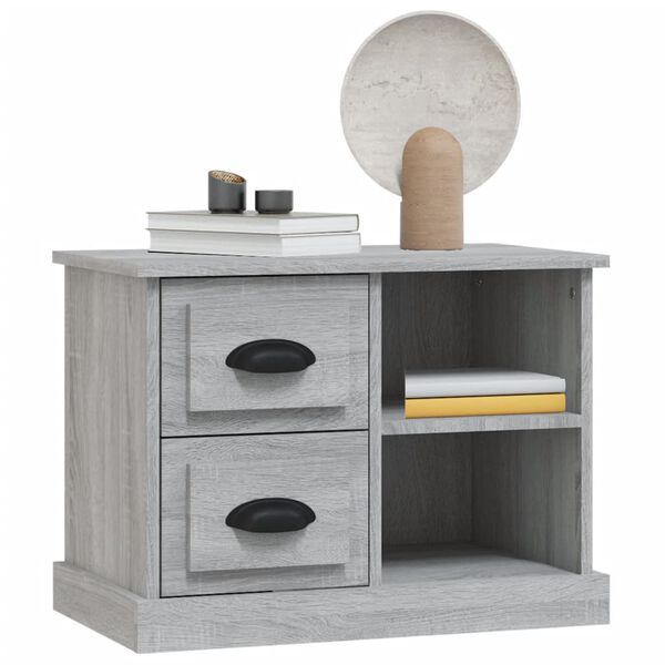 vidaXL Bedside Cabinet Grey Sonoma 60x35.5x45 cm