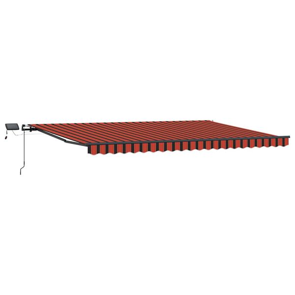 vidaXL Retractable Awning Manual Orange and brown 500 x 300 cm Fabric