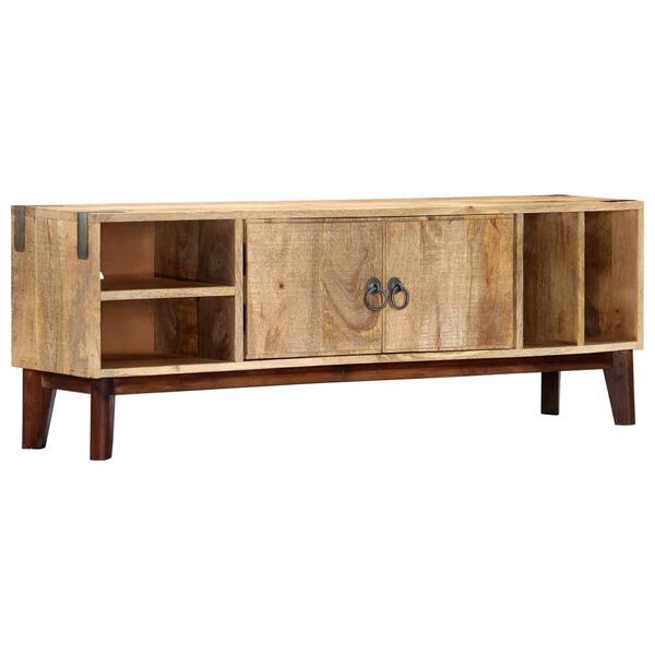 vidaXL TV Cabinet 130x30x46 cm Solid Rough Mango Wood