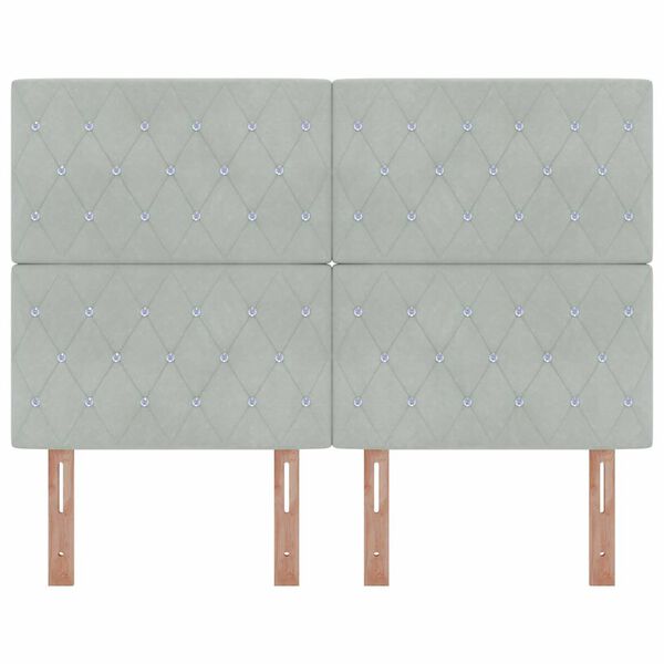 vidaXL Headboard with Headboard Light Grey 160 cm Faux Leather