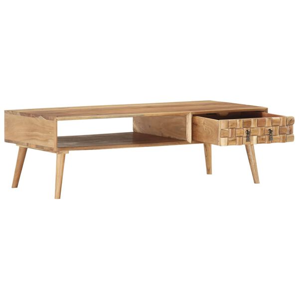 vidaXL Coffee Table 110x50x35 cm Solid Acacia Wood