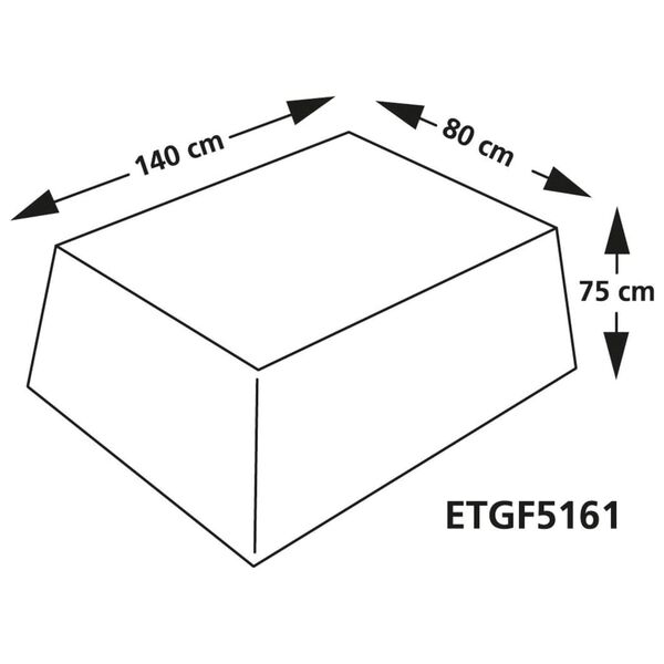 Eurotrail Garden Table Protective Cover 140x80x75 cm Grey