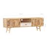 vidaXL TV Cabinet 140x30x45 cm Solid Mango Wood