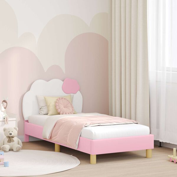 vidaXL Children's Bed Frame with Headboard Pink 80 x 160 cm PU