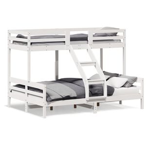 vidaXL Bunk Bed without Mattress 80x200/140x200 cm White Solid Wood